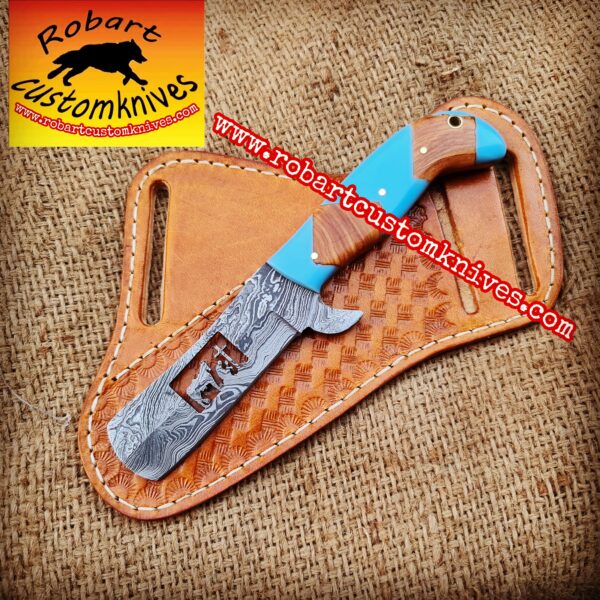 Custom Handmade Damascus Steel Bull Cutter Knife