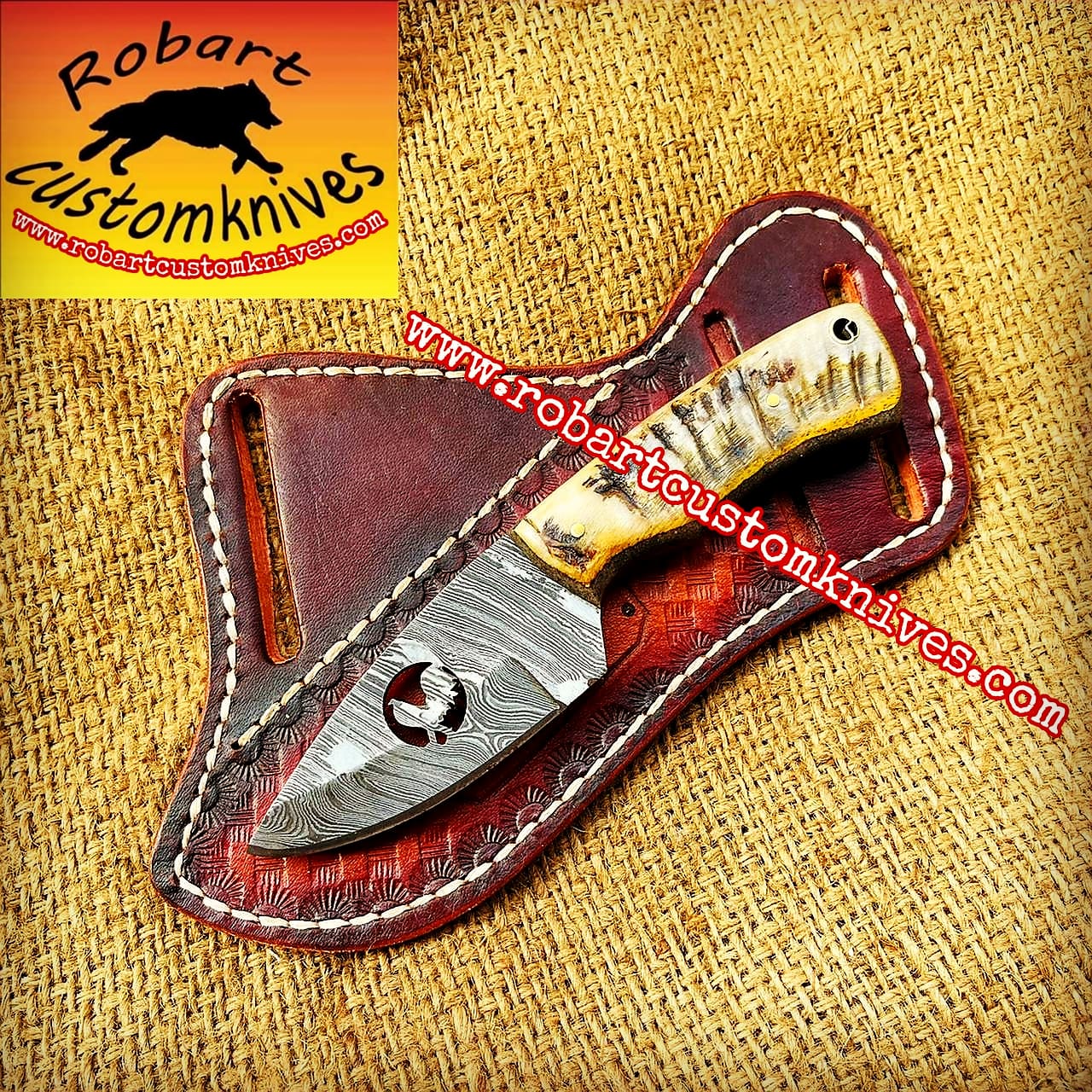 IMG_20210709_165059_004 Custom Handmade Damascus Steel Skinner Knife - Image 1