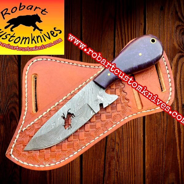 Custom Handmade Damascus Steel Cowboy Knife