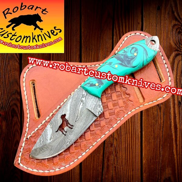 Custom Handmade Damascus Steel Skinner Knife
