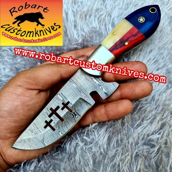 Custom Handmade Damascus Steel Cowboy Knife