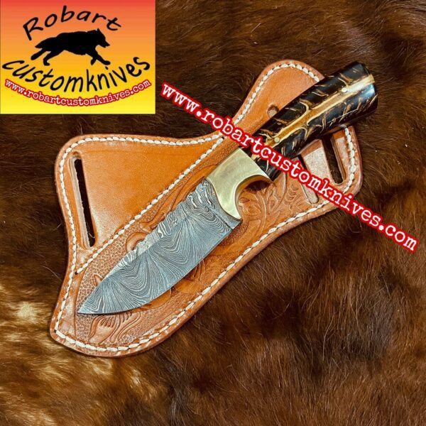 Custom Handmade Damascus Steel Cowboy Knife