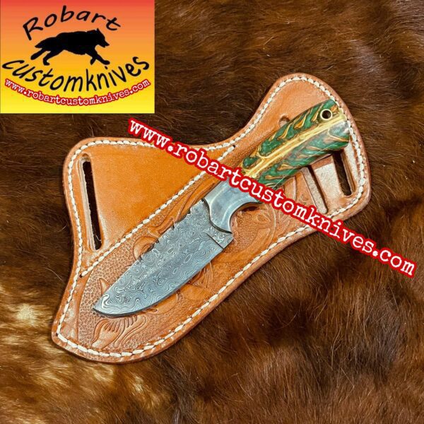Custom Handmade Damascus Steel Cowboy Knife