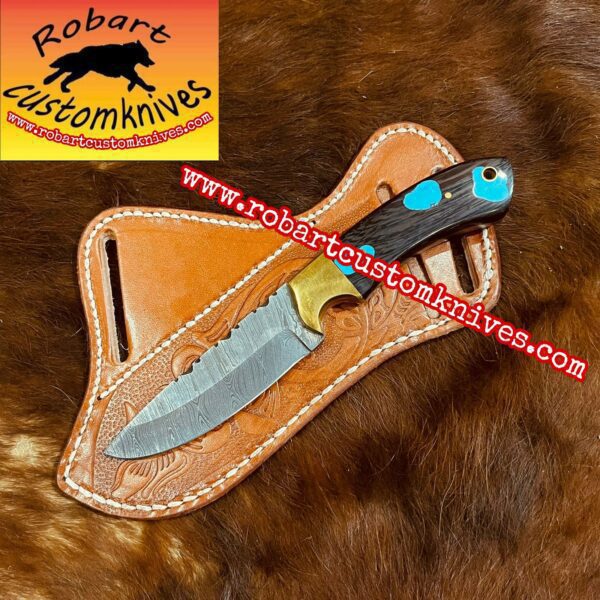 Custom Handmade Damascus Steel Cowboy Knife