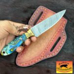 Custom made handmade Damascus steel cowboy knives - Image 2