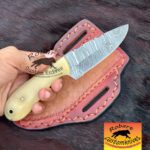 Custom made handmade Damascus steel cowboy and skinner knife - Image 3