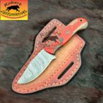 Custom made handmade Damascus steel cowboy and skinner knife