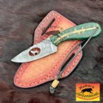 Custom made handmade Damascus steel cowboy and skinner knife - Image 3