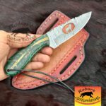 Custom made handmade Damascus steel cowboy and skinner knife - Image 2