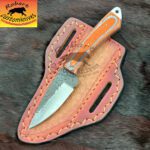Custom made handmade Damascus steel cowboy and skinner knife
