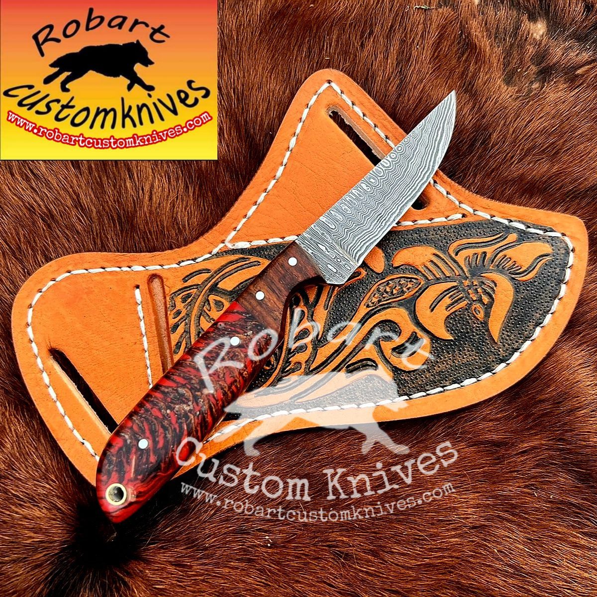 Picsart_24-12-16_02-41-53-235 Custom Handmade Damascus Steel Cowboy Skinner Knife - Image 1