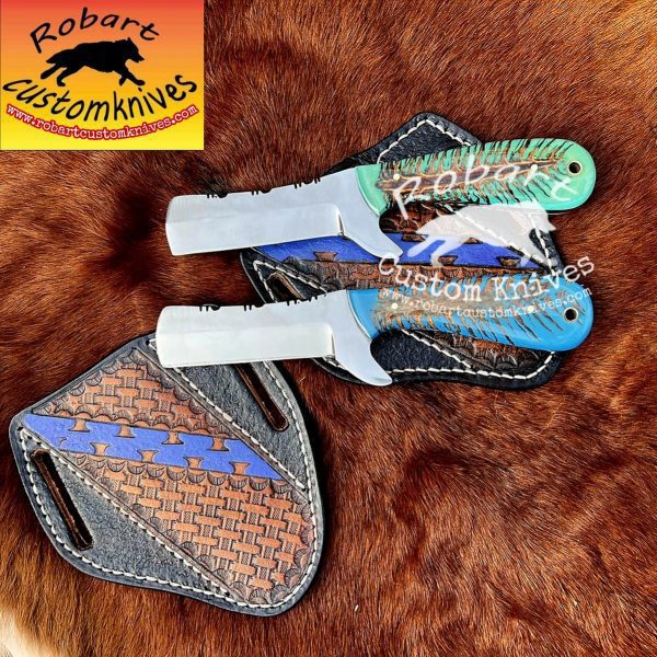 Custom Handmade D2 Steel Bull Cutter Knives Set